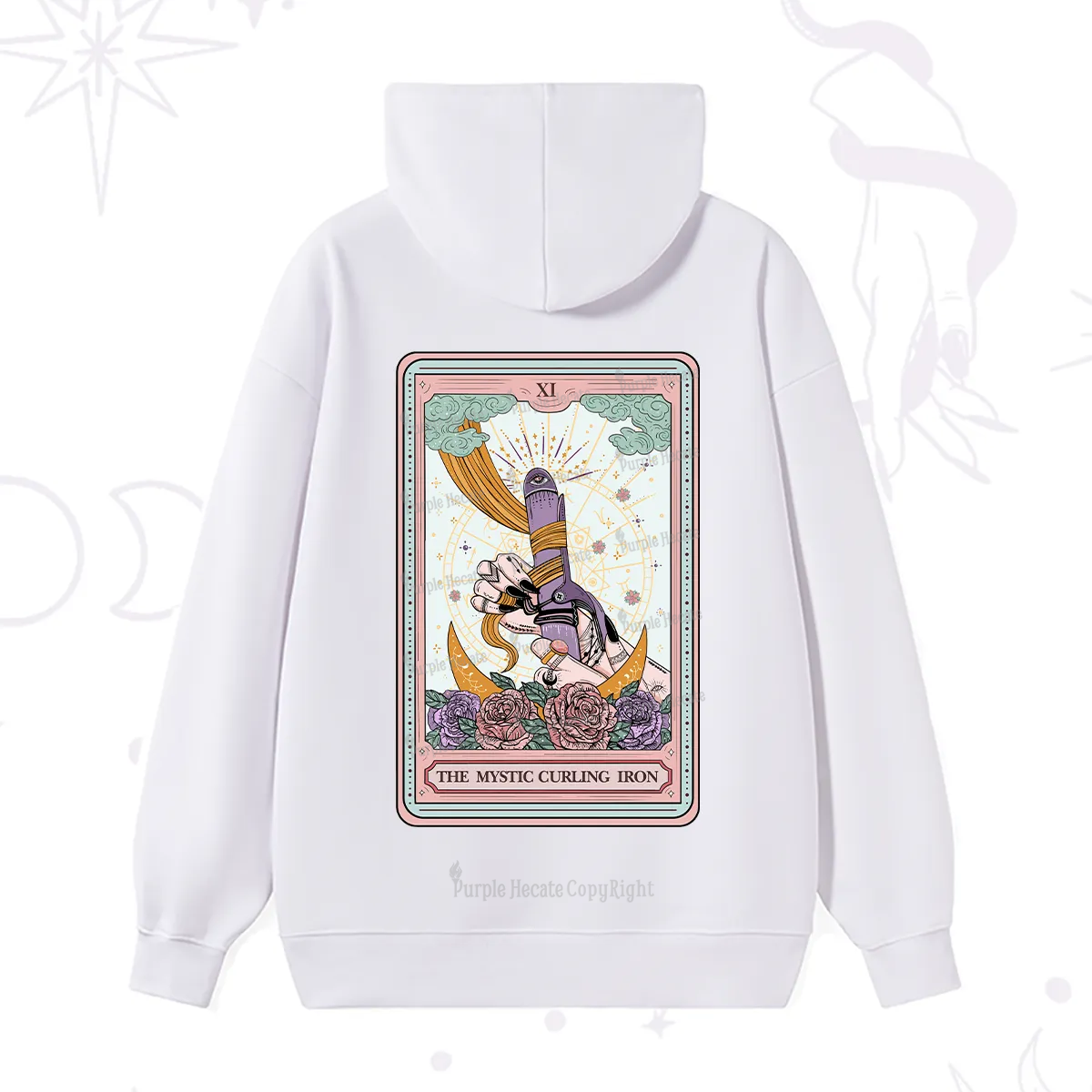 Purplehecate The Mystic Curling Iron Tarot Hoodie