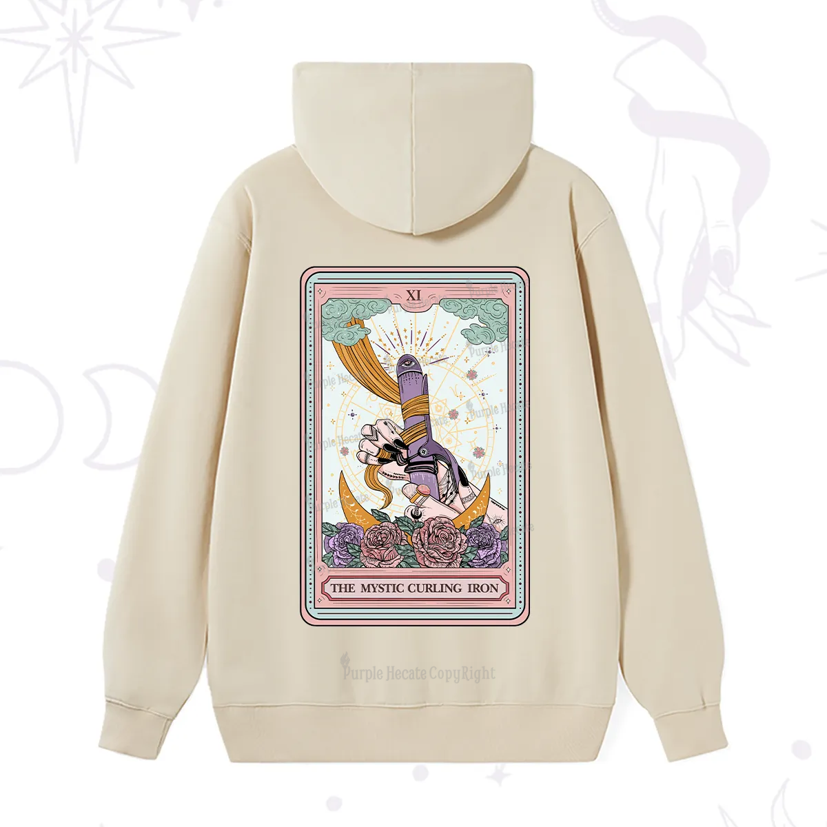 Purplehecate The Mystic Curling Iron Tarot Hoodie