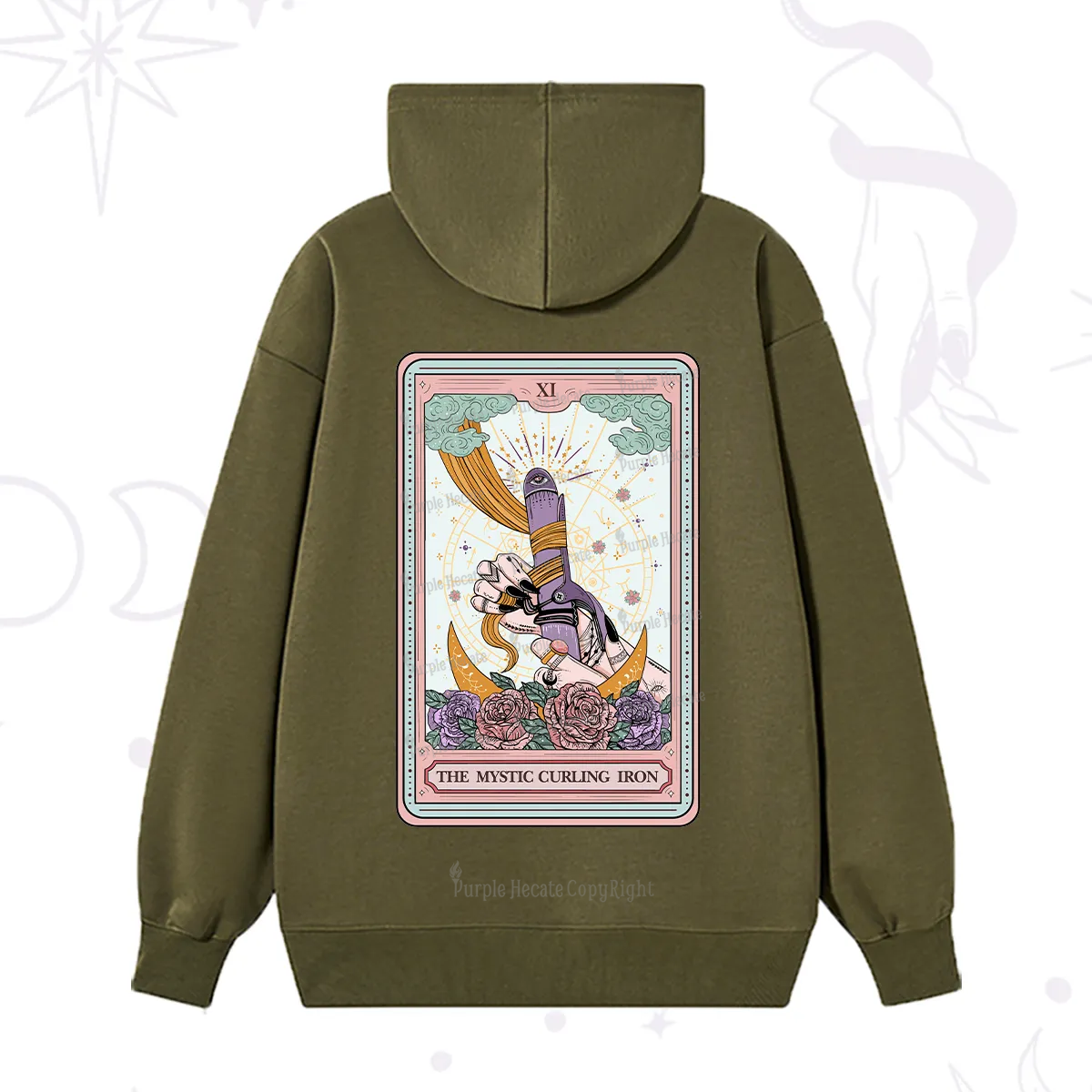 Purplehecate The Mystic Curling Iron Tarot Hoodie