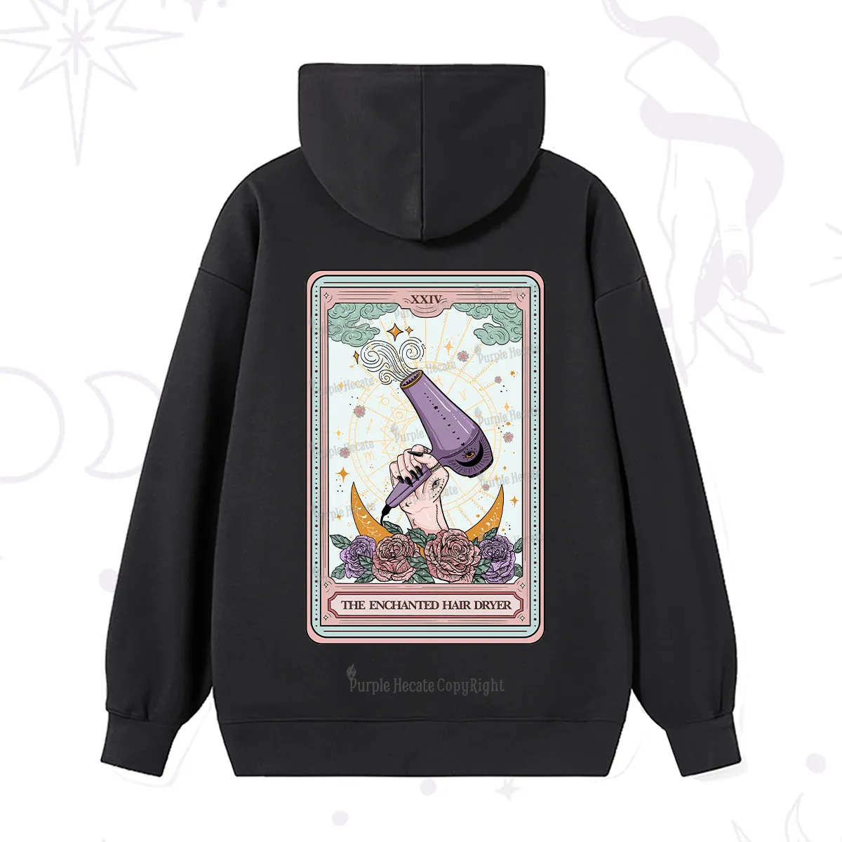 Purplehecate The Enchanted Hair Dryer Tarot Hoodie