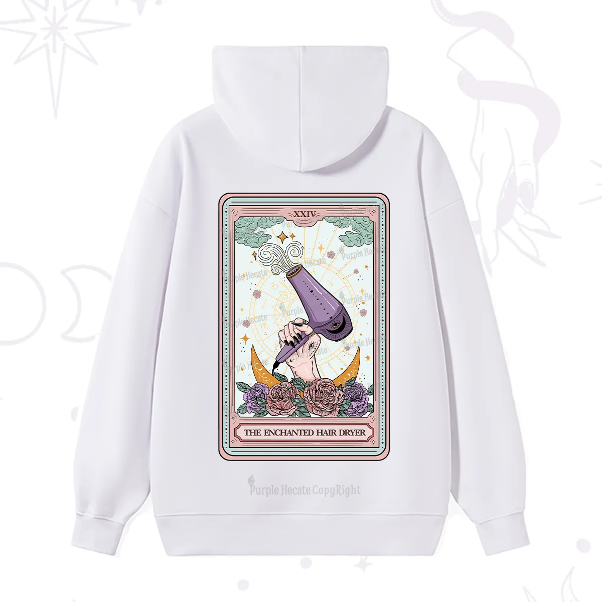 Purplehecate The Enchanted Hair Dryer Tarot Hoodie