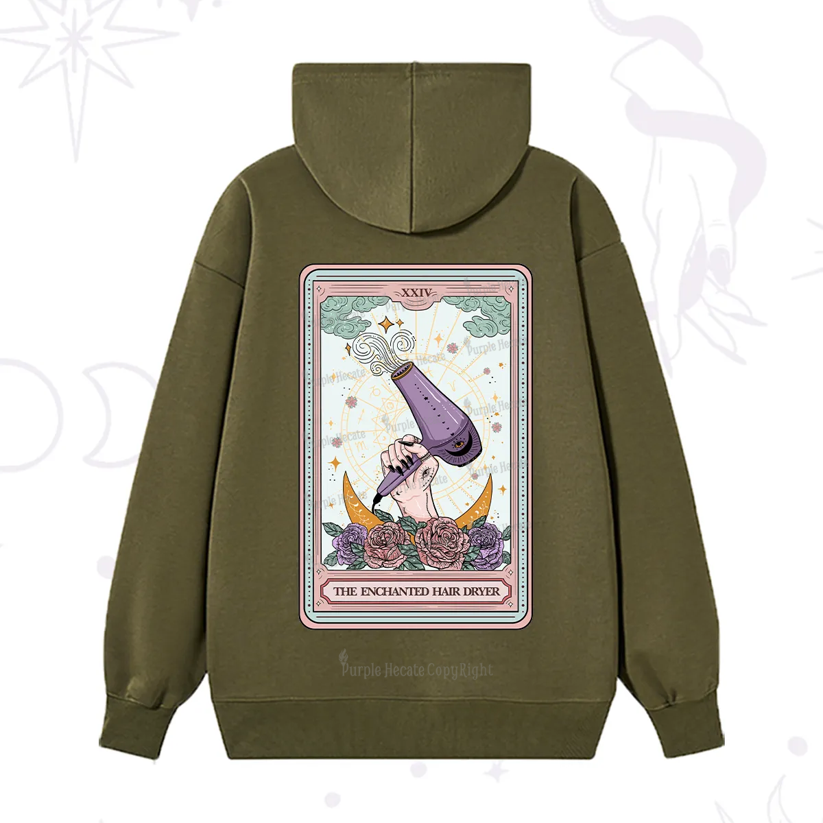 Purplehecate The Enchanted Hair Dryer Tarot Hoodie