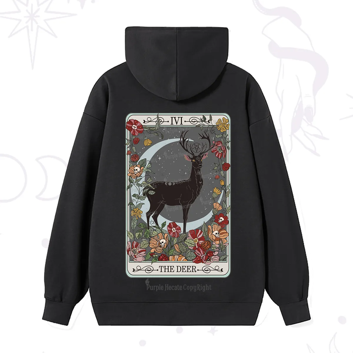 Purplehecate The Deer Tarot Hoodie