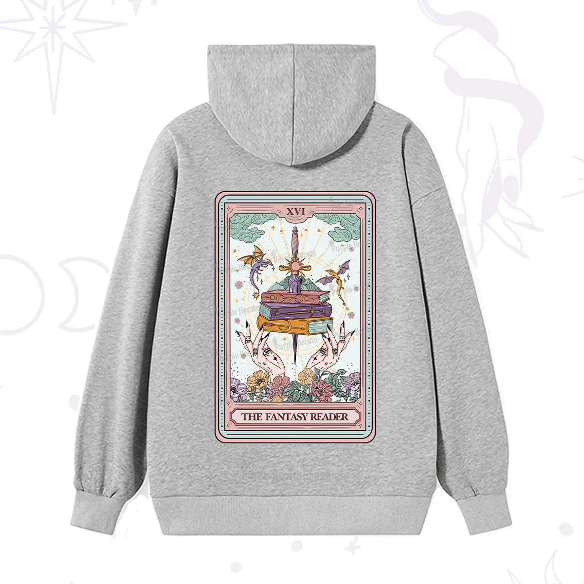 Purplehecate The Fantasy Reader Tarot Hoodie
