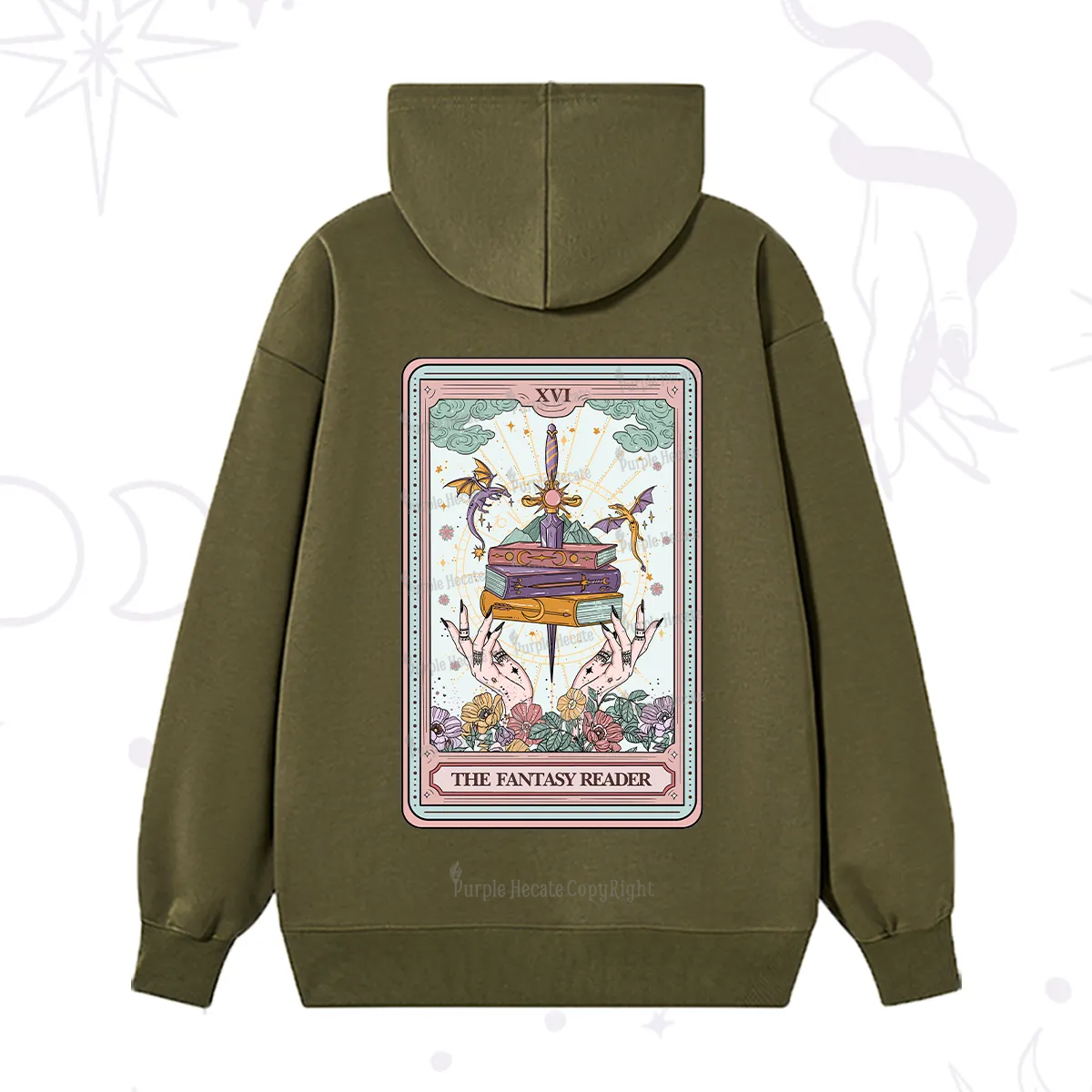 Purplehecate The Fantasy Reader Tarot Hoodie