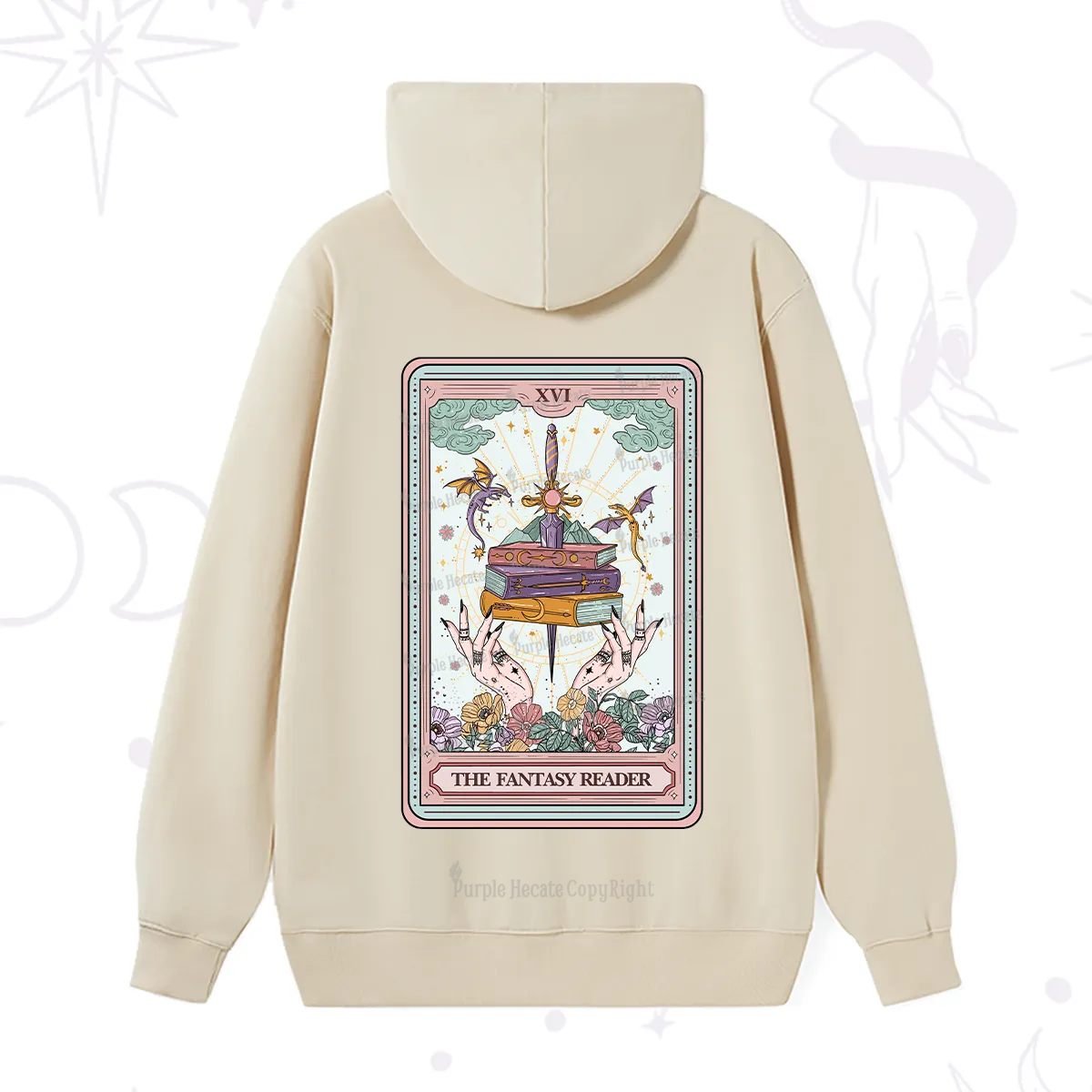 Purplehecate The Fantasy Reader Tarot Hoodie