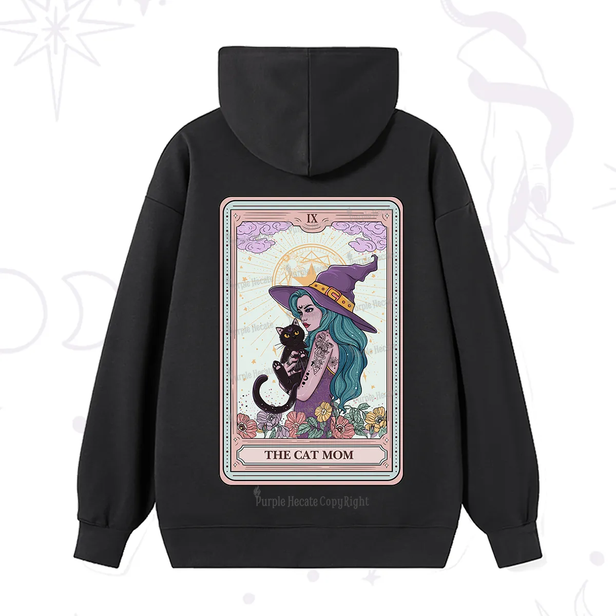Purplehecate The Gothic Cat Mom Tarot Hoodie