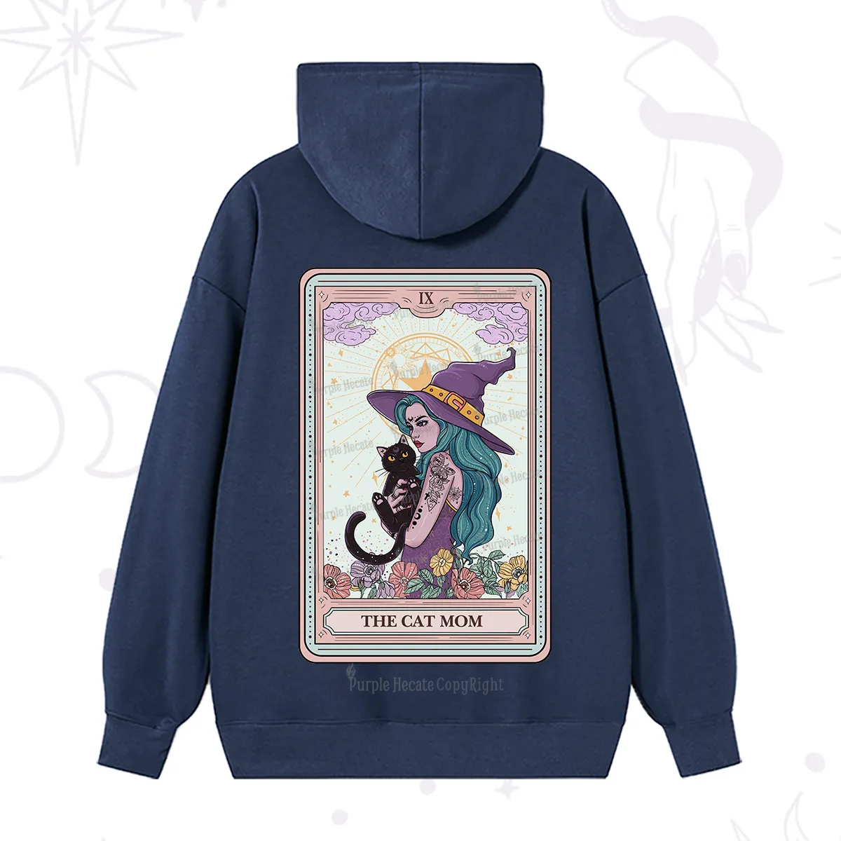 Purplehecate The Gothic Cat Mom Tarot Hoodie
