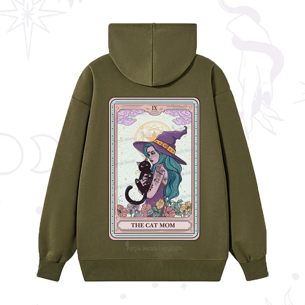 Purplehecate The Gothic Cat Mom Tarot Hoodie