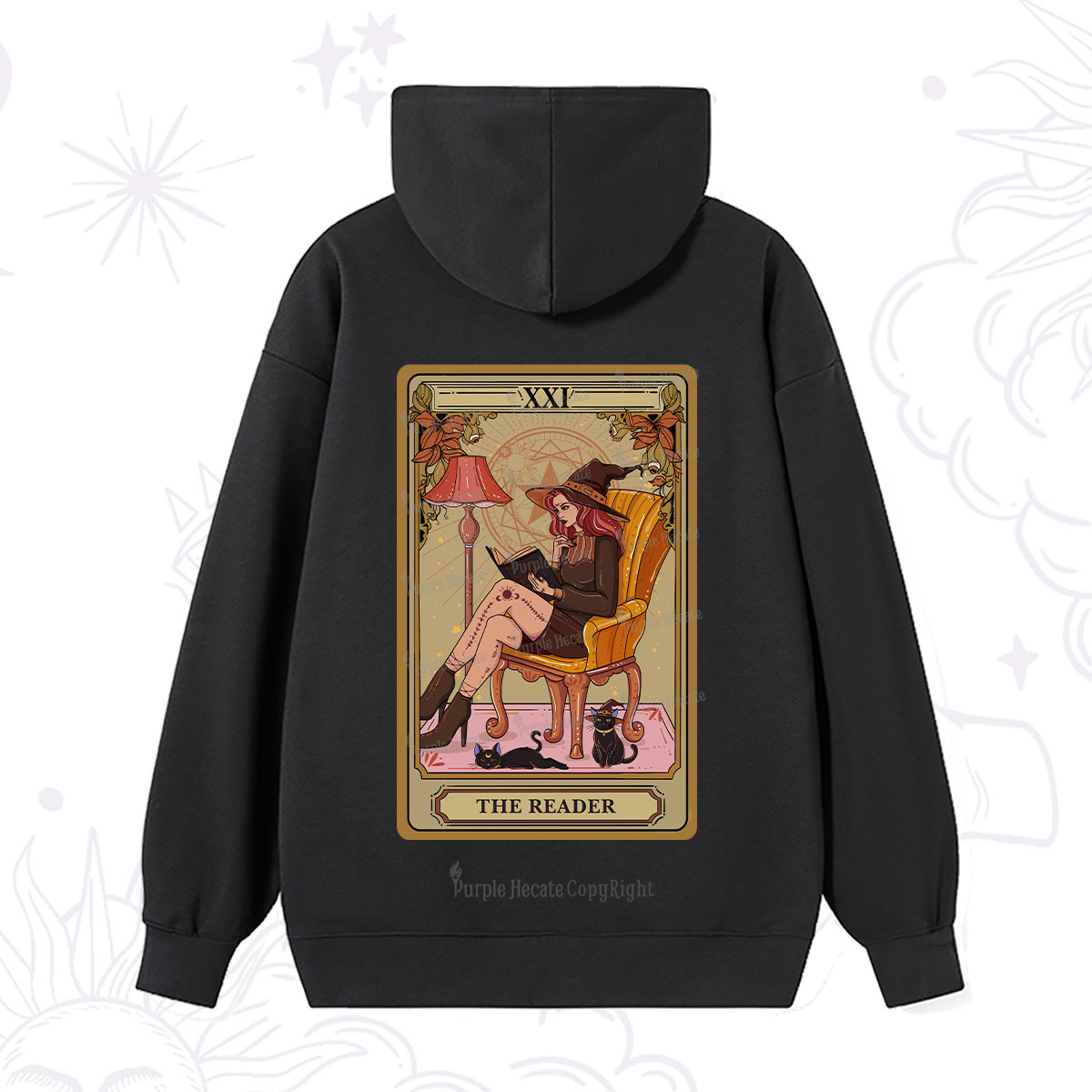 Purplehecate The Reader-Cat Mom Tarot Hoodie