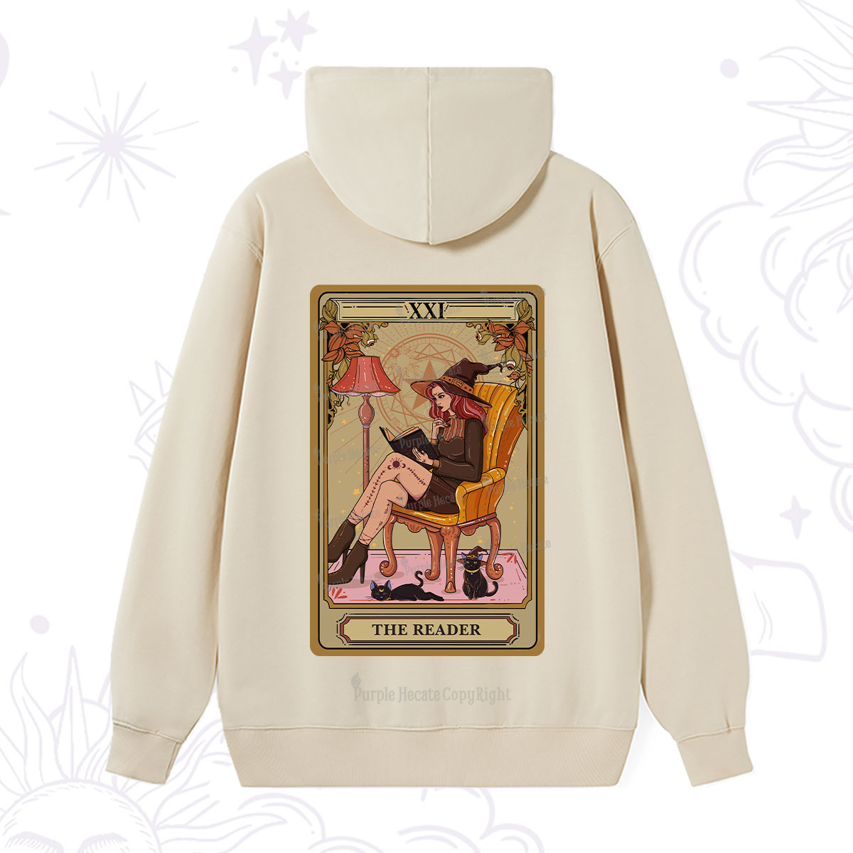 Purplehecate The Reader-Cat Mom Tarot Hoodie