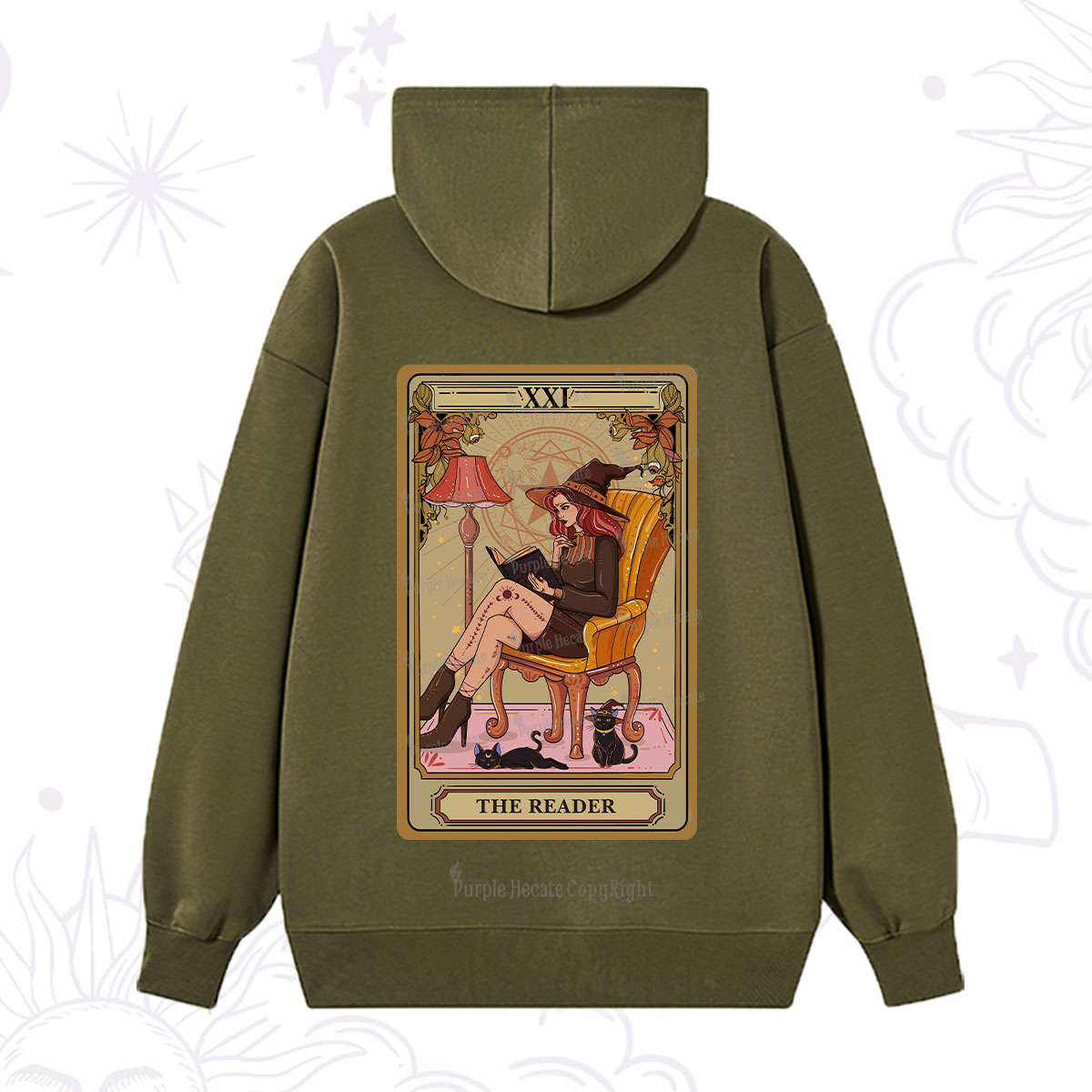 Purplehecate The Reader-Cat Mom Tarot Hoodie