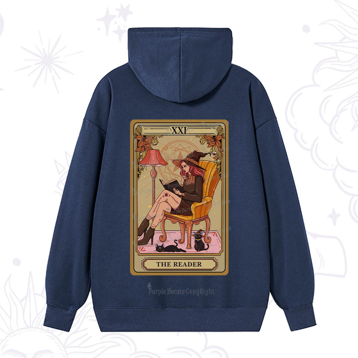 Purplehecate The Reader-Cat Mom Tarot Hoodie