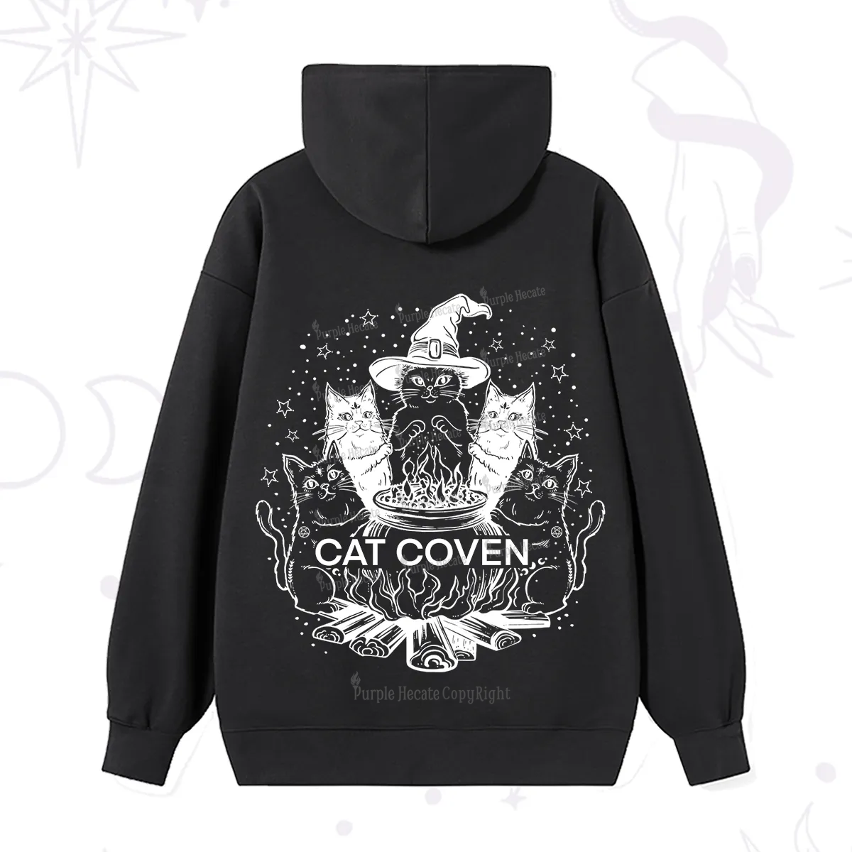 Purplehecate Witchy Cat Coven Hoodie