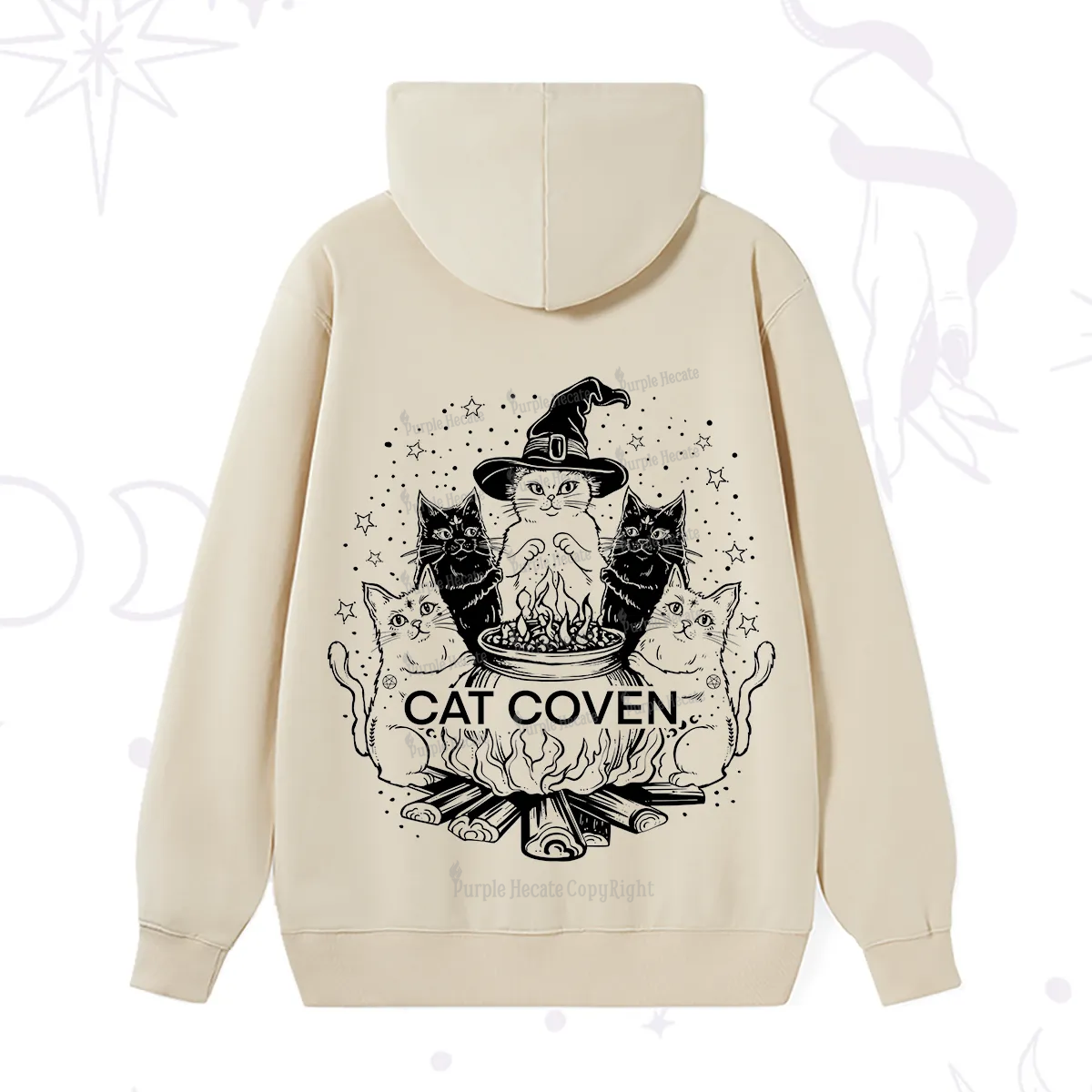 Purplehecate Witchy Cat Coven Hoodie