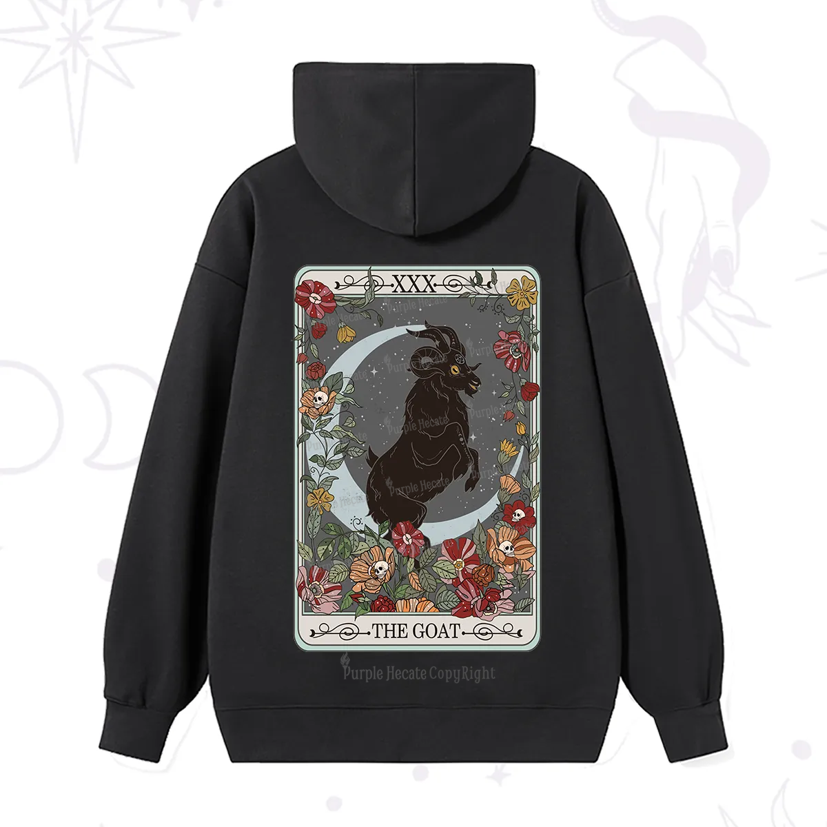 Purplehecate The Goat Tarot Card Hoodie