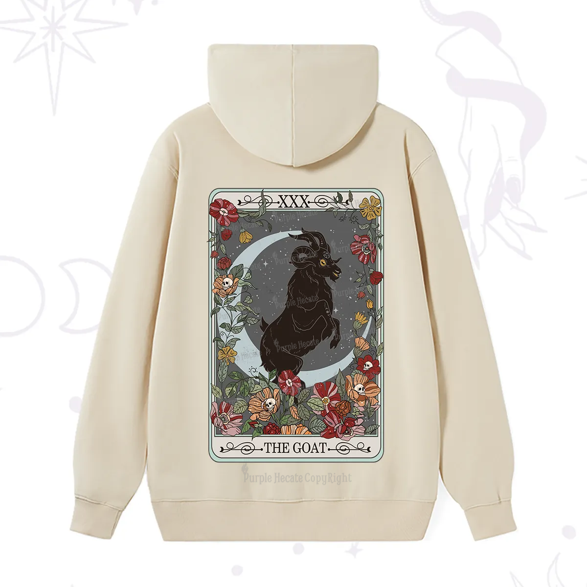 Purplehecate The Goat Tarot Card Hoodie