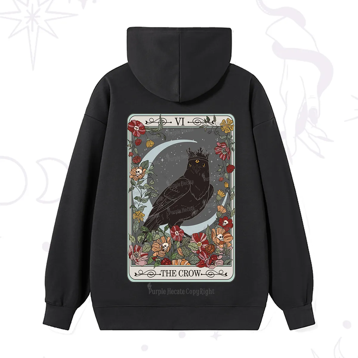 Purplehecate The Crow Tarot Card Hoodie