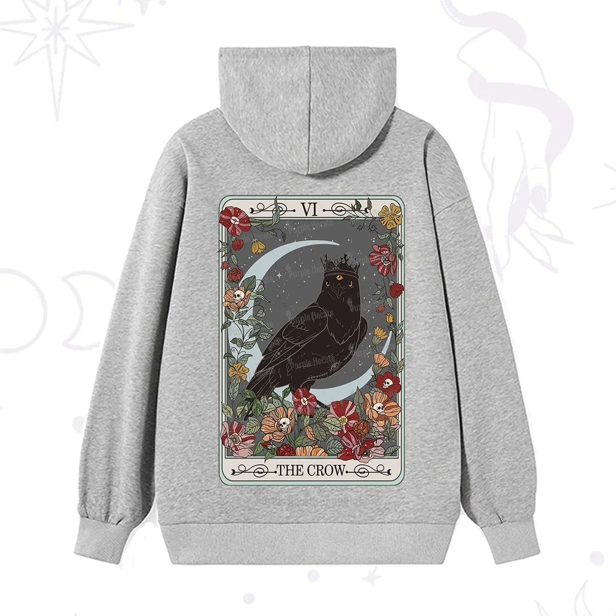 Purplehecate The Crow Tarot Card Hoodie