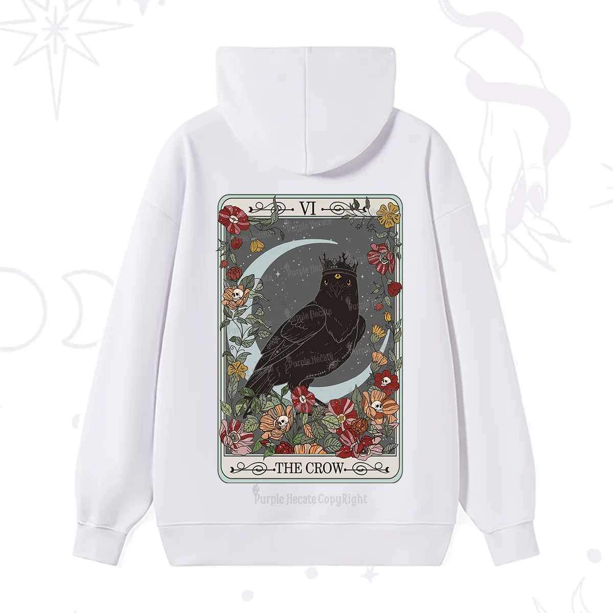 Purplehecate The Crow Tarot Card Hoodie