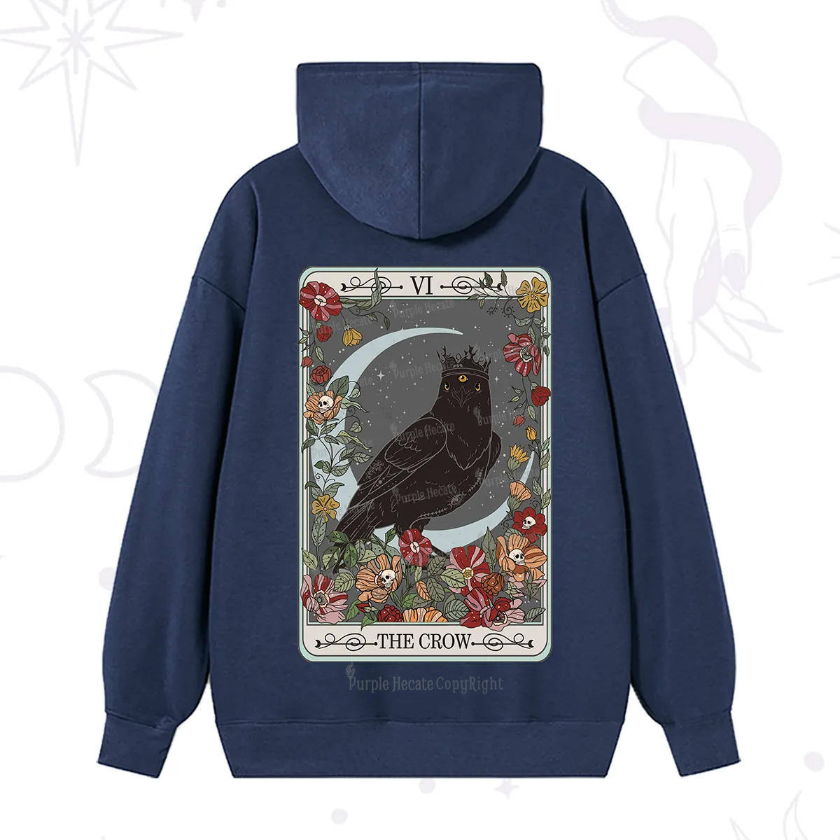 Purplehecate The Crow Tarot Card Hoodie