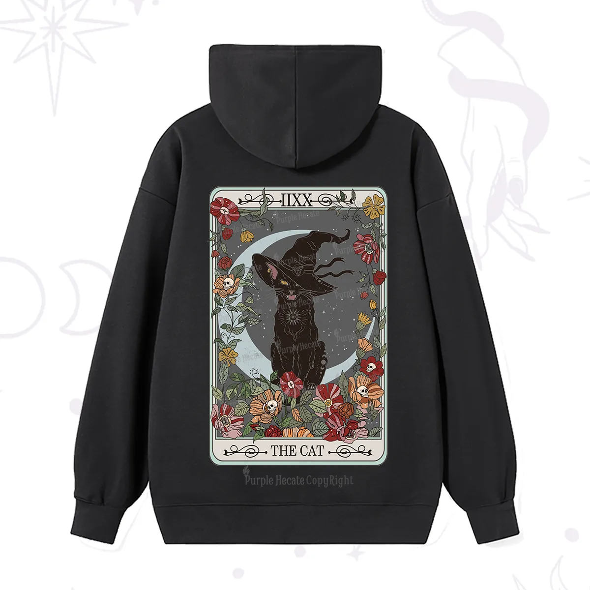 Purplehecate The Cat Tarot Card Hoodie