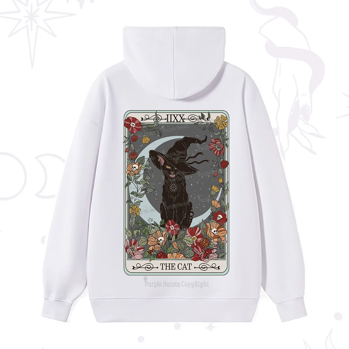 Purplehecate The Cat Tarot Card Hoodie