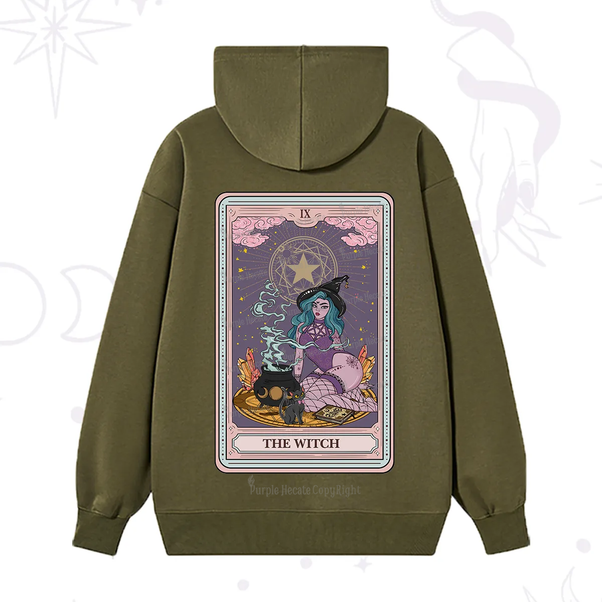 Purplehecate The Alchemy Witch Tarot Card Hoodie