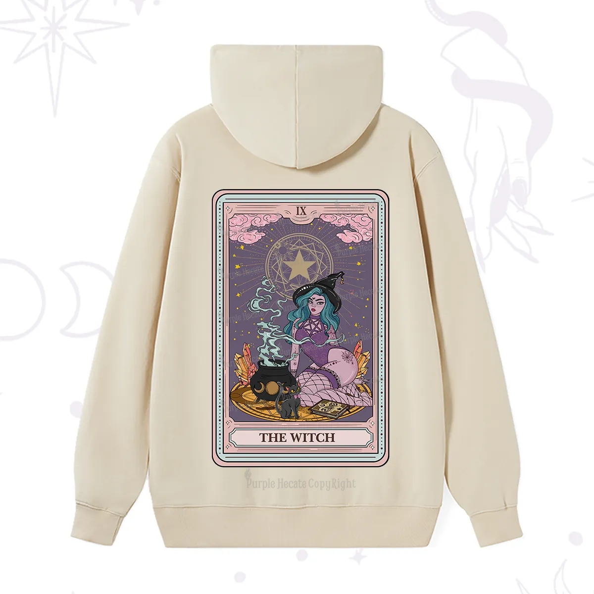 Purplehecate The Alchemy Witch Tarot Card Hoodie