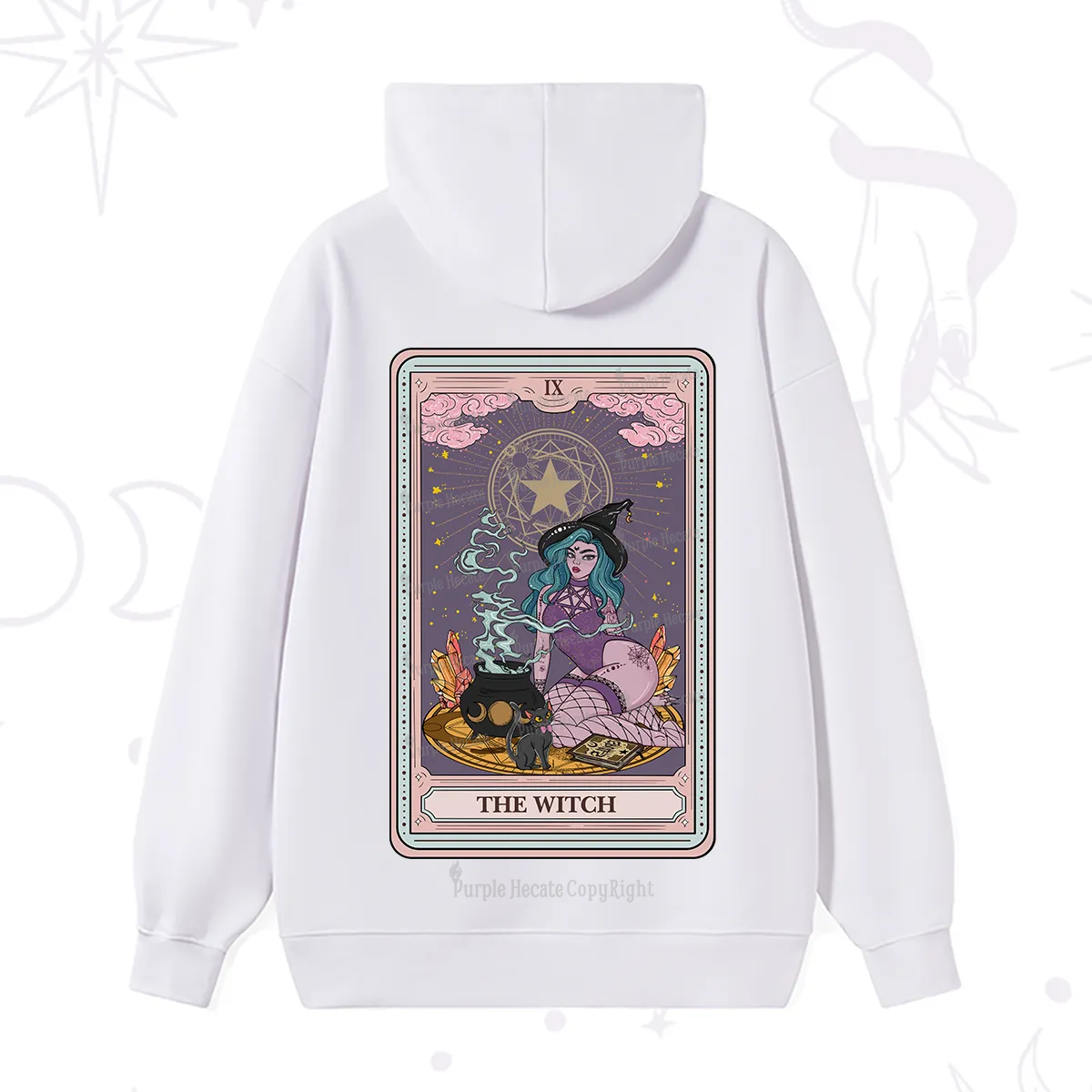 Purplehecate The Alchemy Witch Tarot Card Hoodie