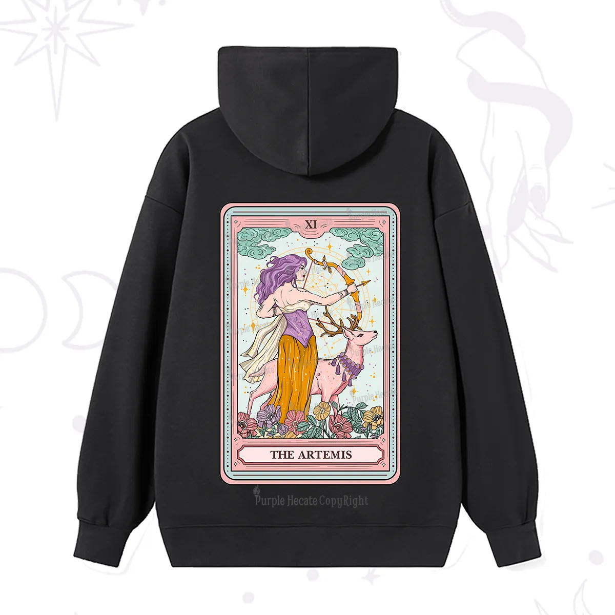 Purplehecate The Artemis Tarot Card Hoodie