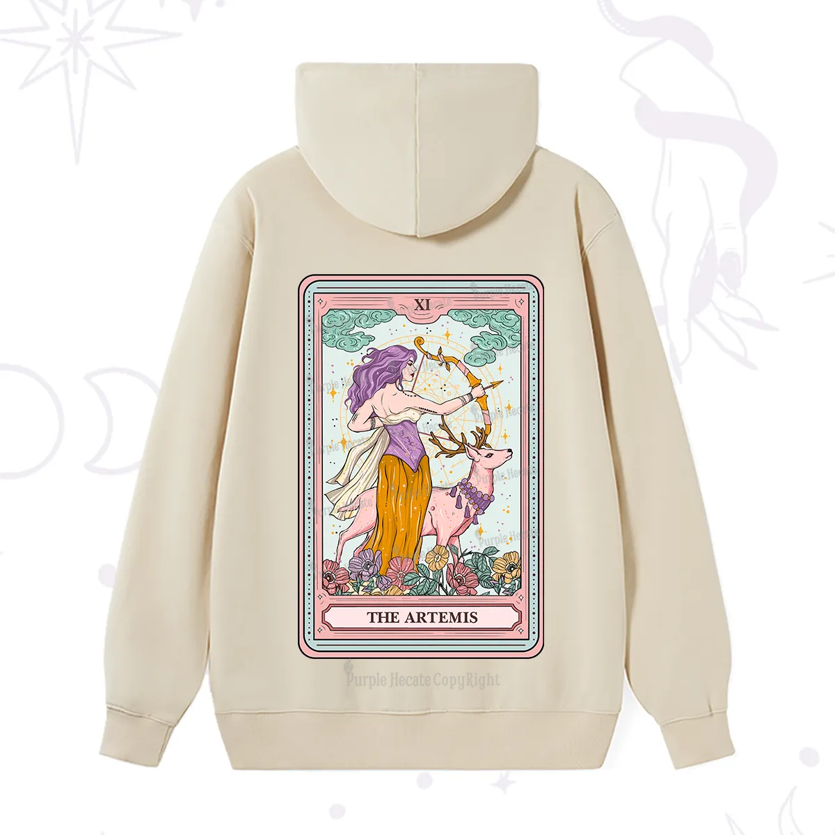 Purplehecate The Artemis Tarot Card Hoodie
