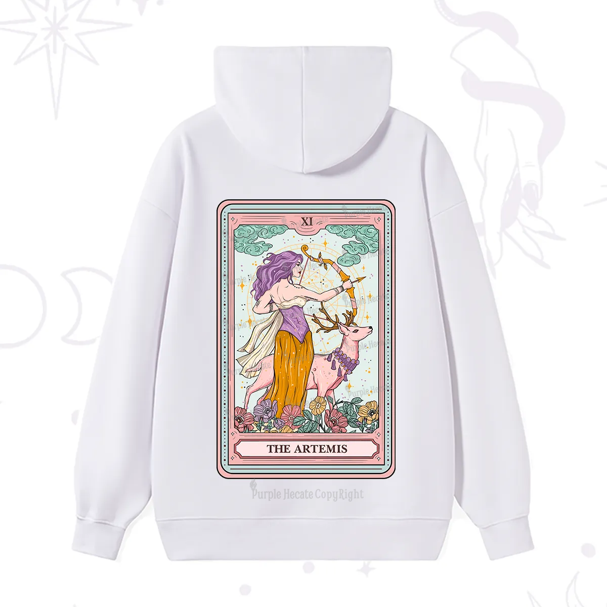 Purplehecate The Artemis Tarot Card Hoodie
