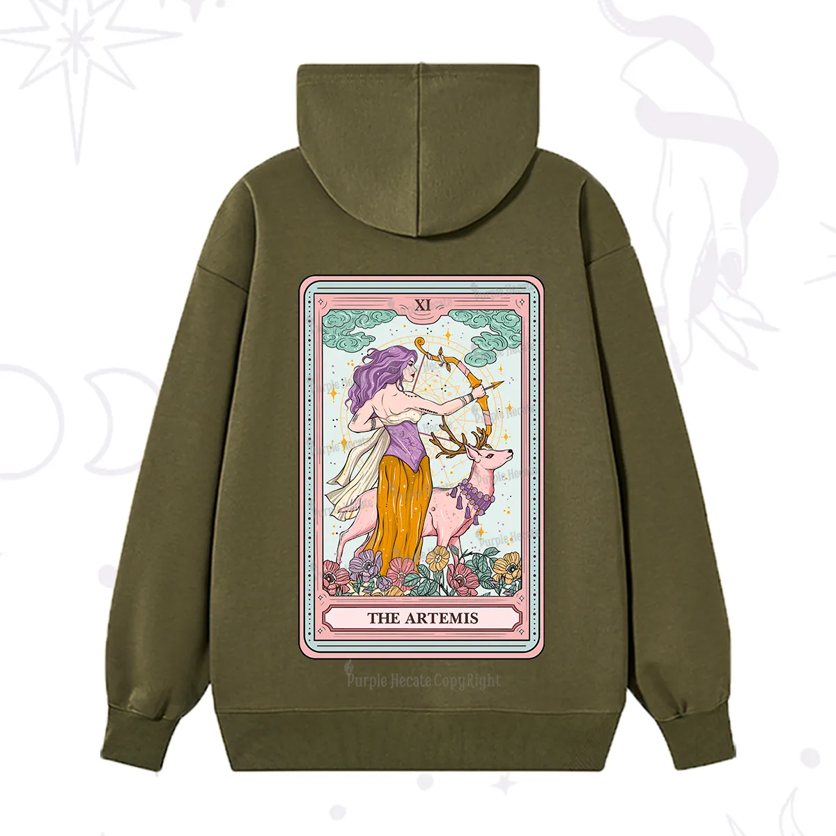 Purplehecate The Artemis Tarot Card Hoodie