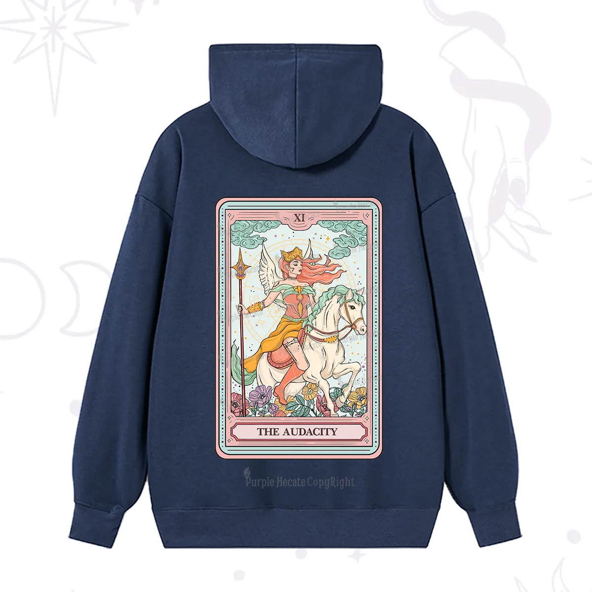 Purplehecate The Audacity Winged Goddess Tarot Card Hoodie