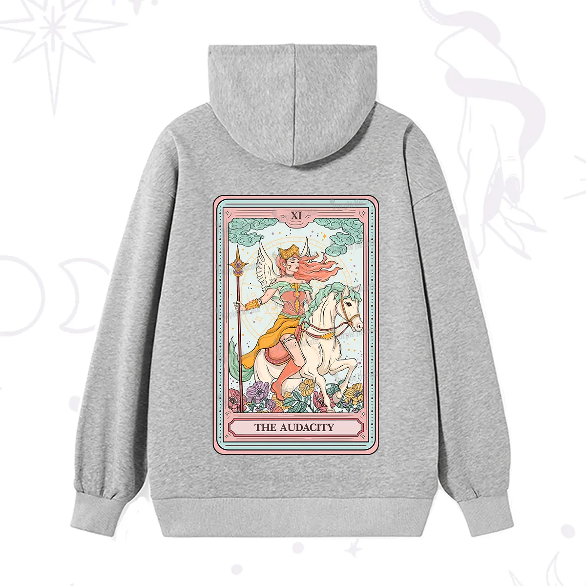 Purplehecate The Audacity Winged Goddess Tarot Card Hoodie