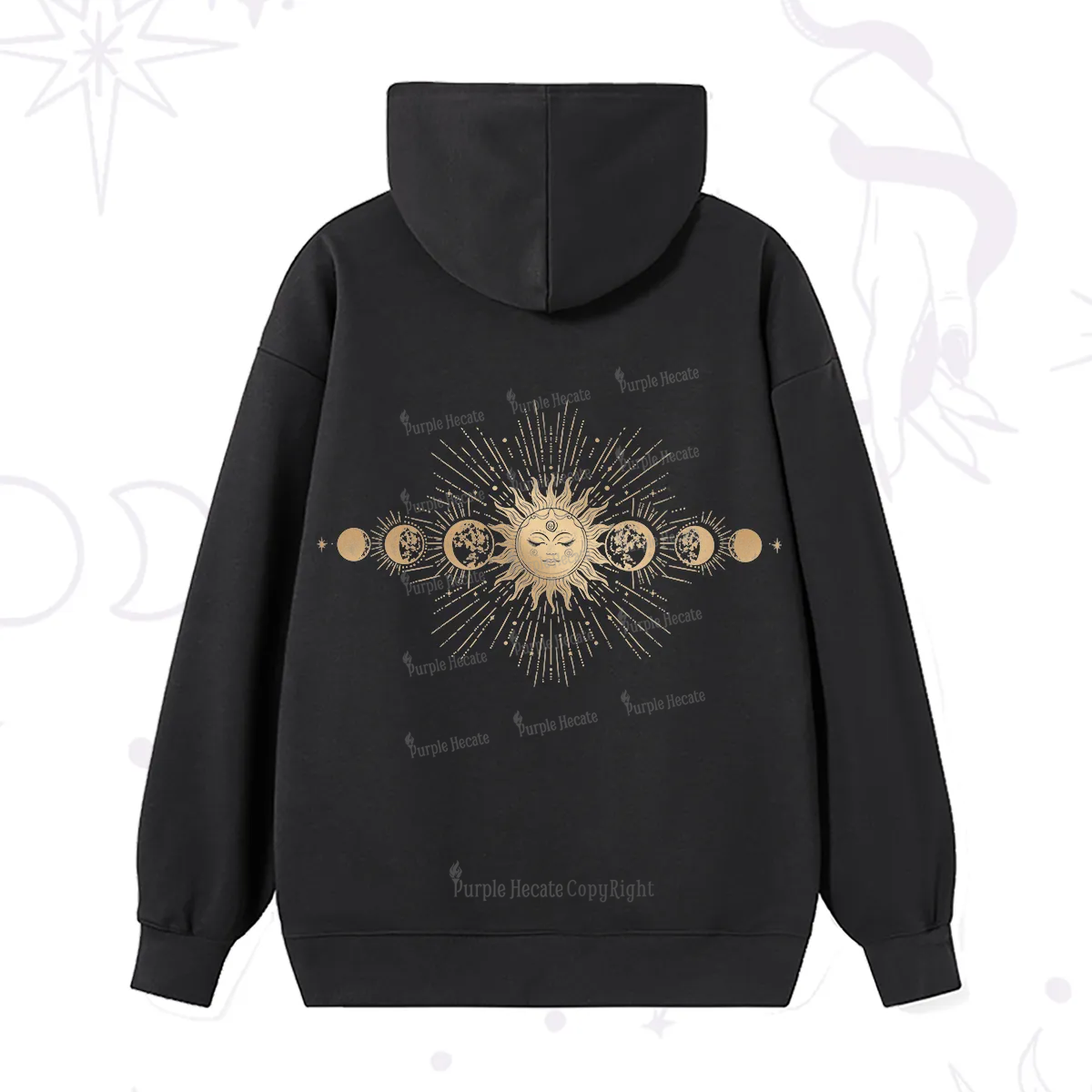 Purplehecate Mystical Moon And Sun Hoodie