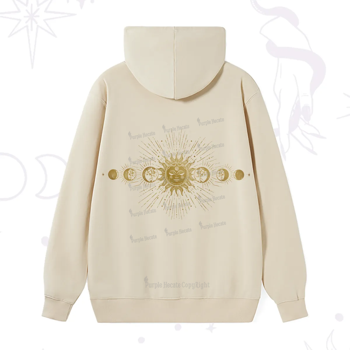 Purplehecate Mystical Moon And Sun Hoodie