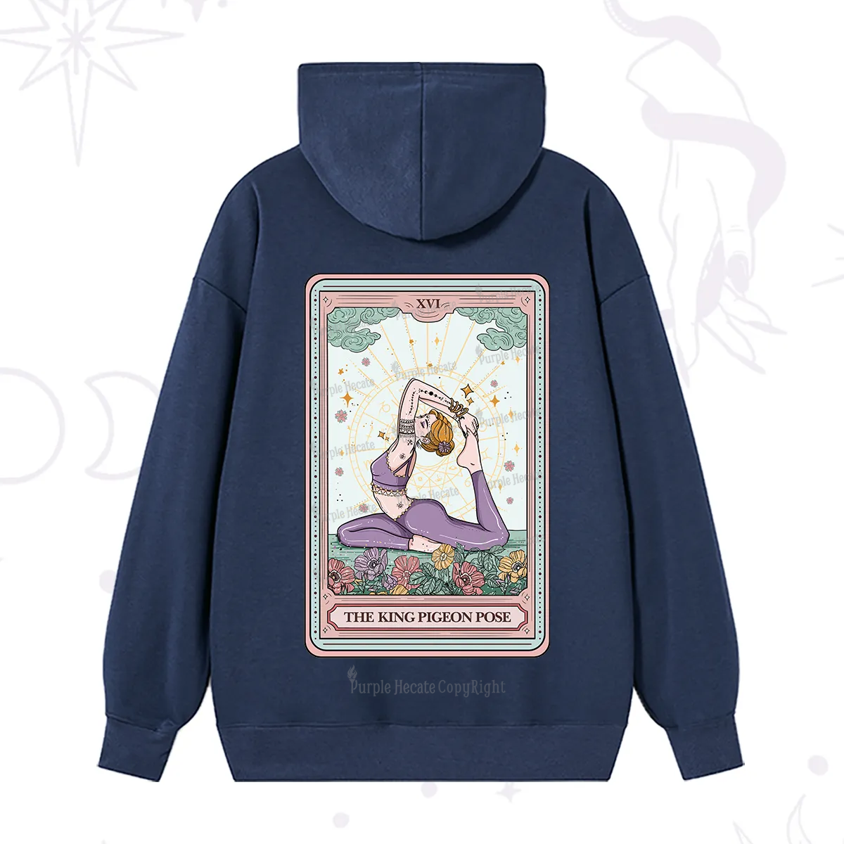 Purplehecate The King Pigeon Pose Tarot Card Hoodie