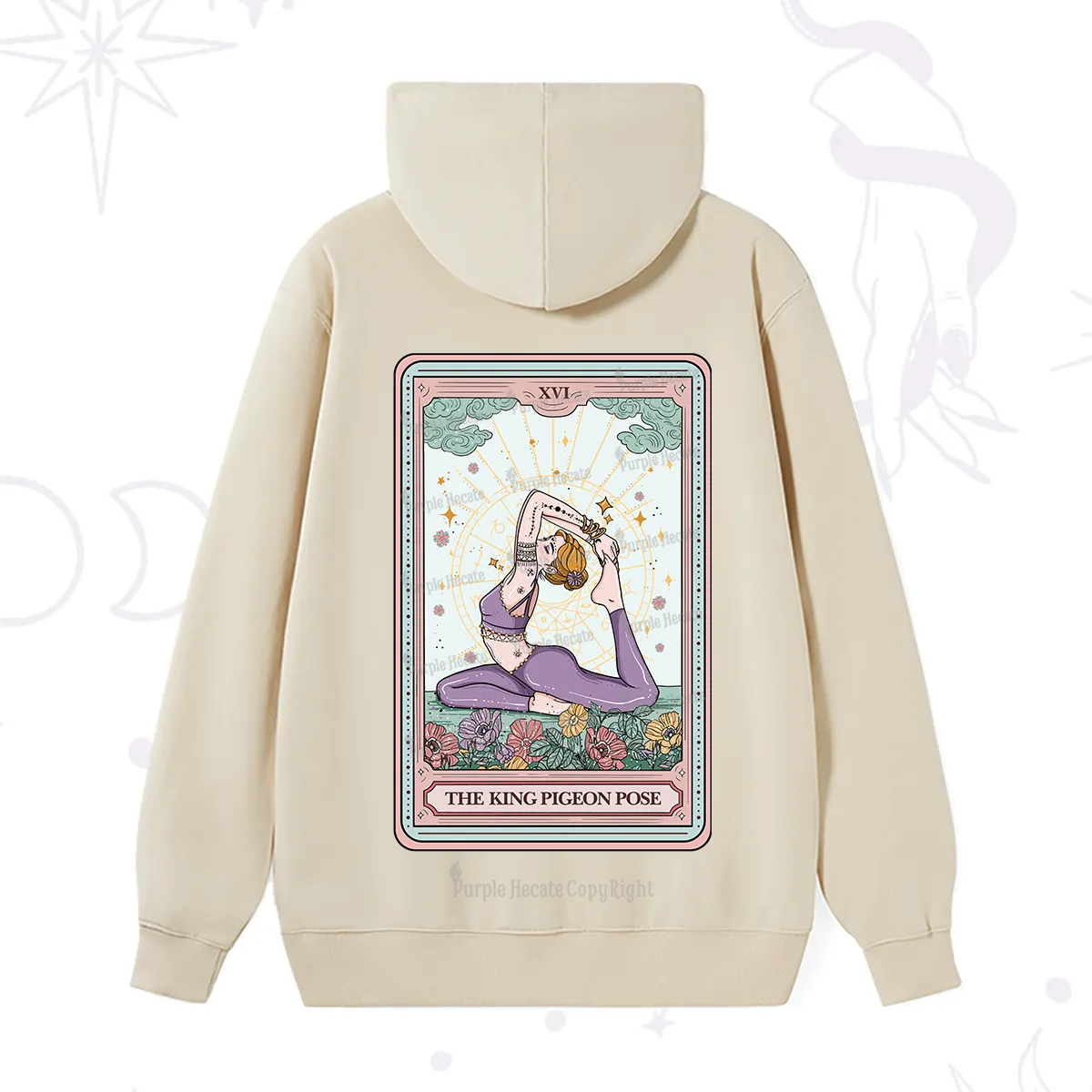 Purplehecate The King Pigeon Pose Tarot Card Hoodie
