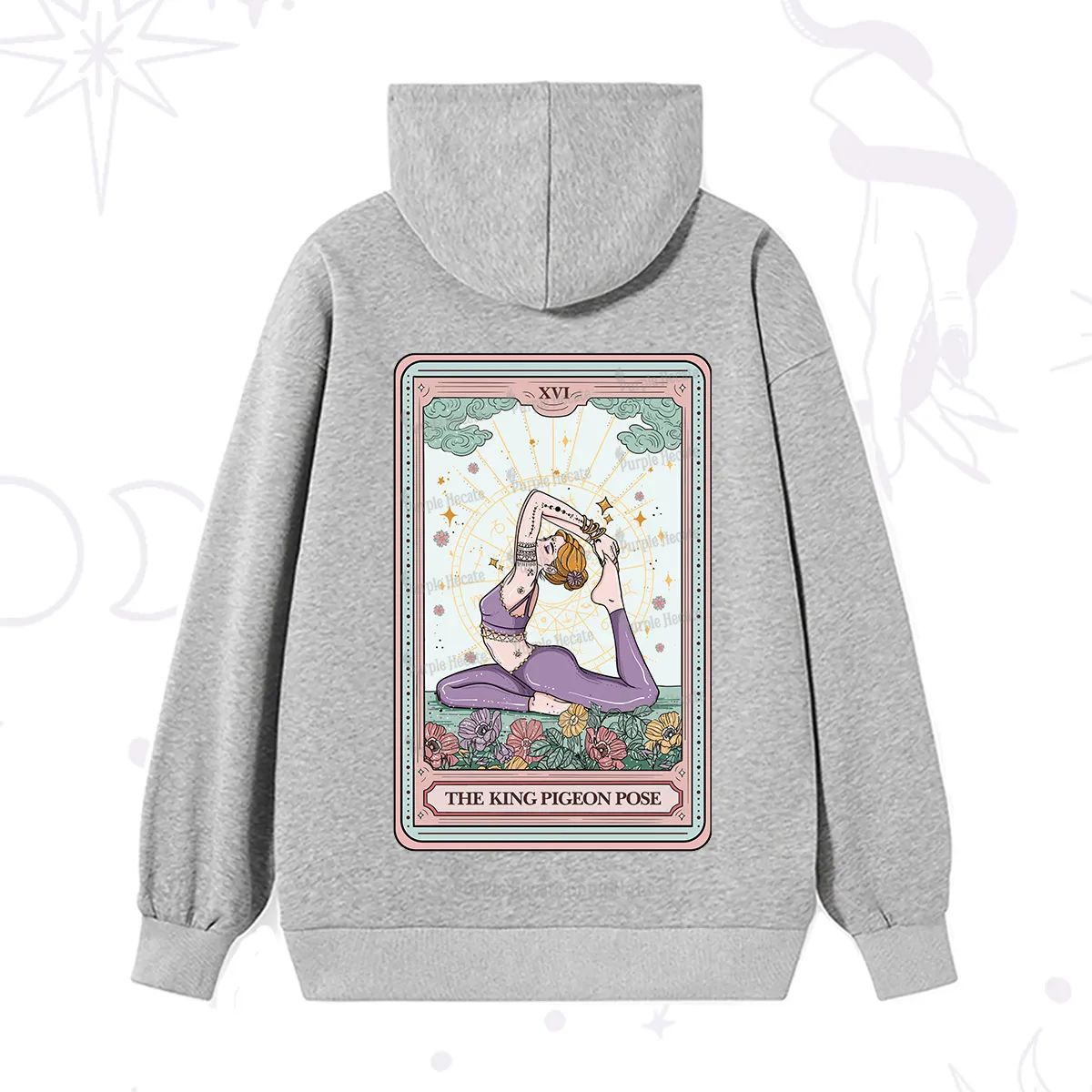 Purplehecate The King Pigeon Pose Tarot Card Hoodie