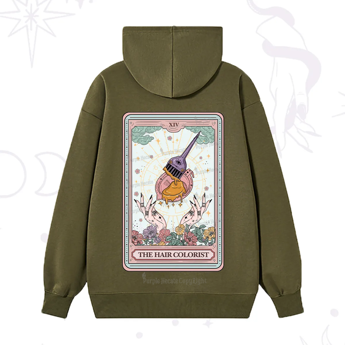 Purplehecate The Hail Colorist Tarot Card Hoodie