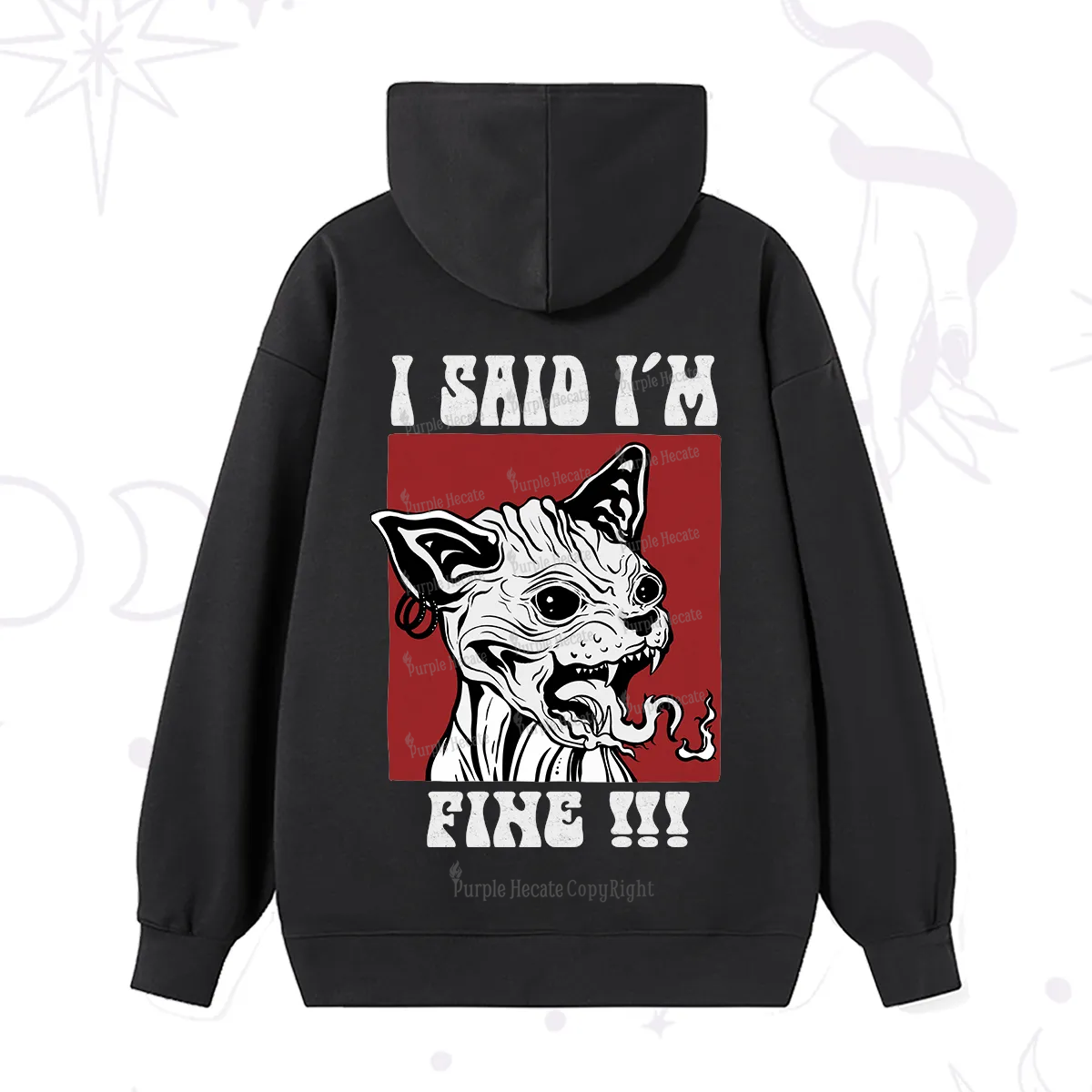 Purplehecate Angry Cat Hoodie