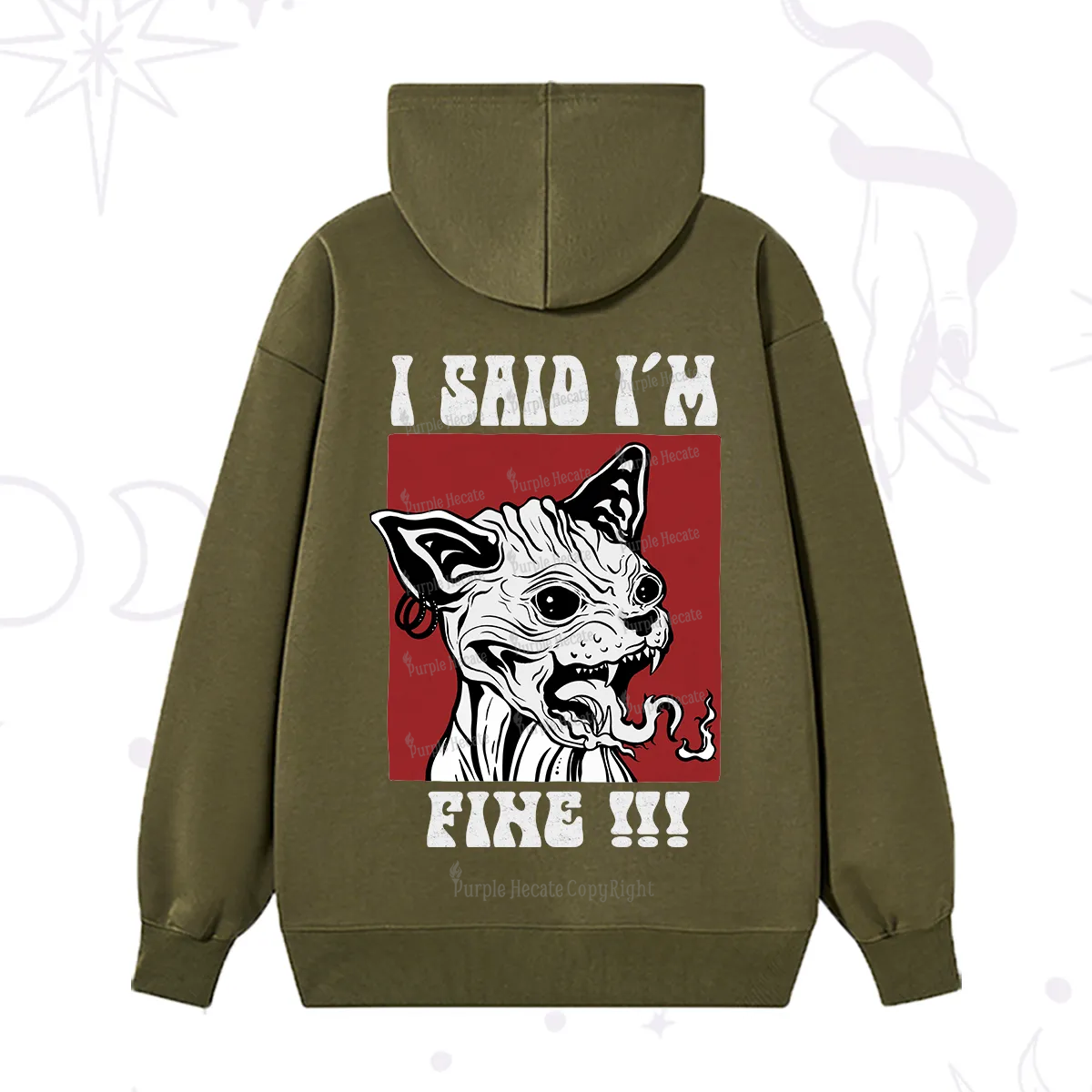 Purplehecate Angry Cat Hoodie