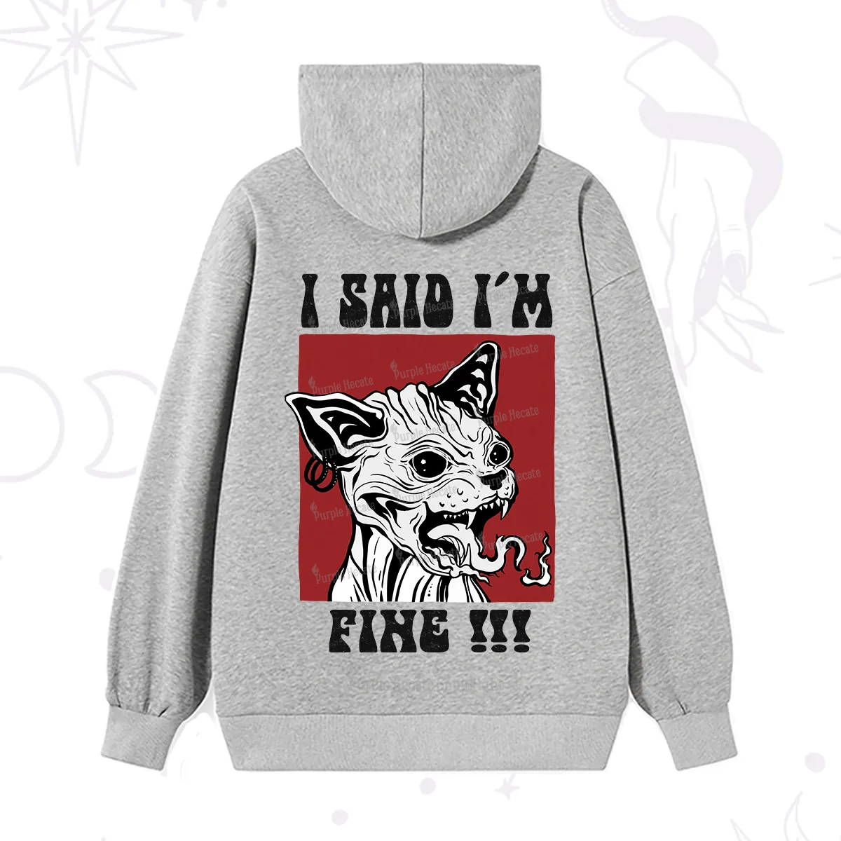 Purplehecate Angry Cat Hoodie