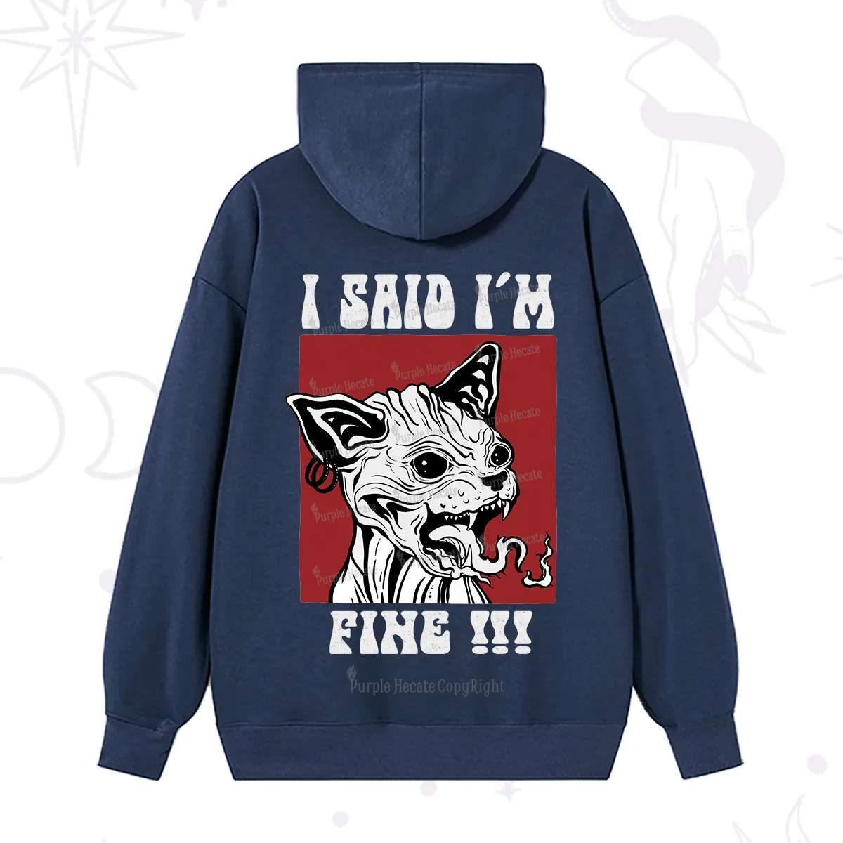 Purplehecate Angry Cat Hoodie