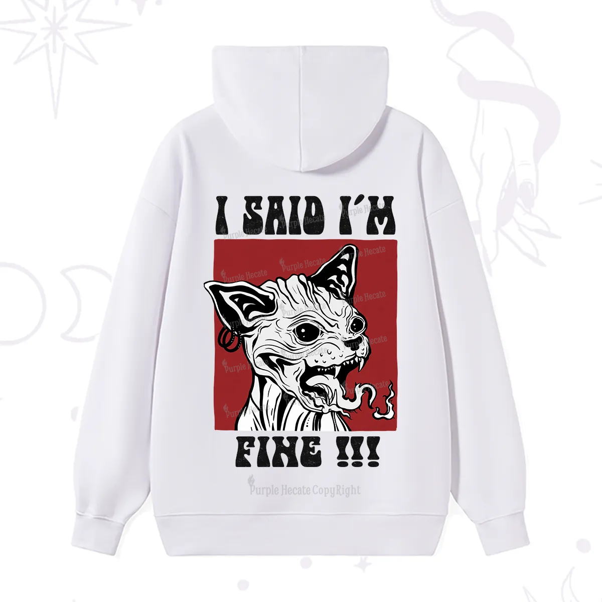 Purplehecate Angry Cat Hoodie