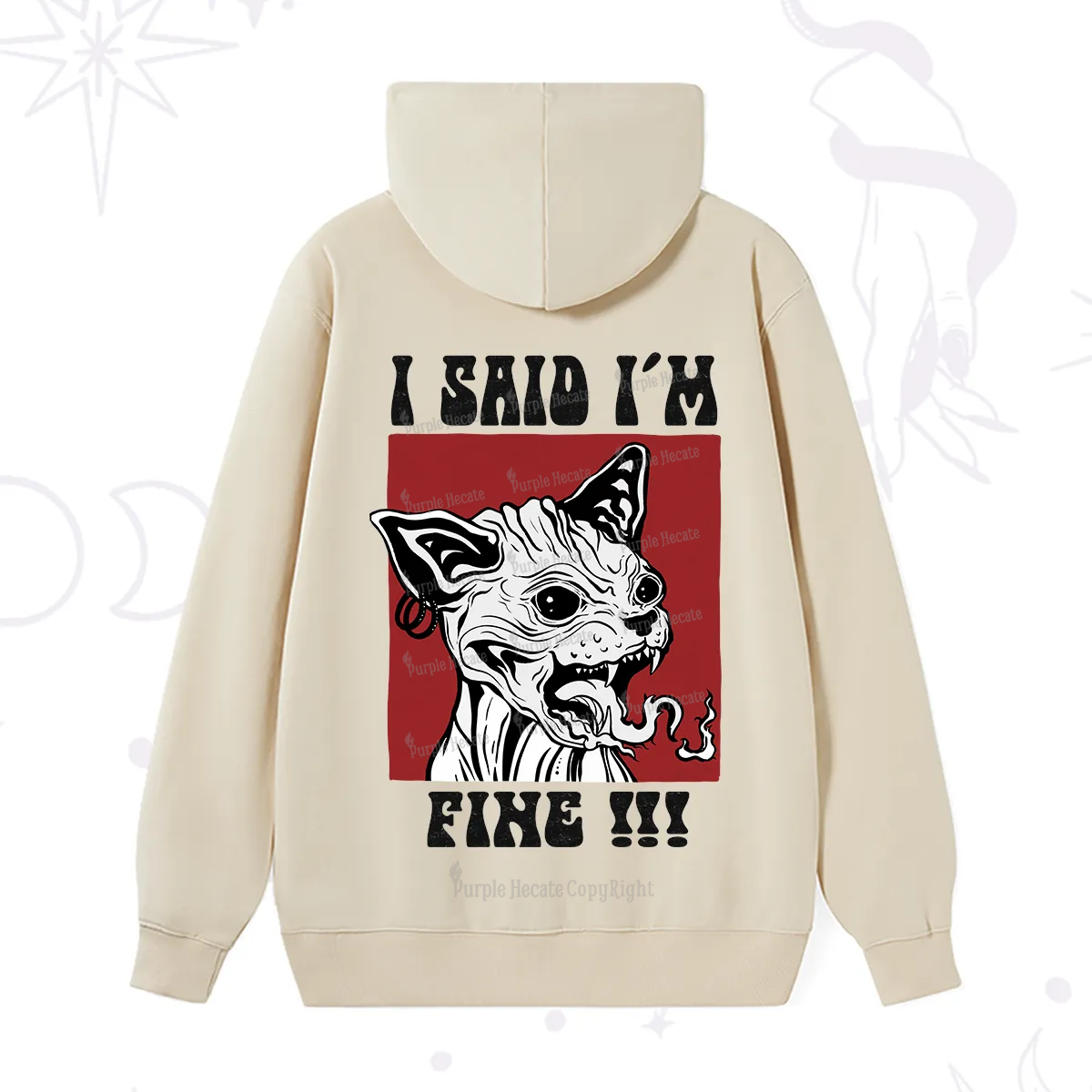 Purplehecate Angry Cat Hoodie