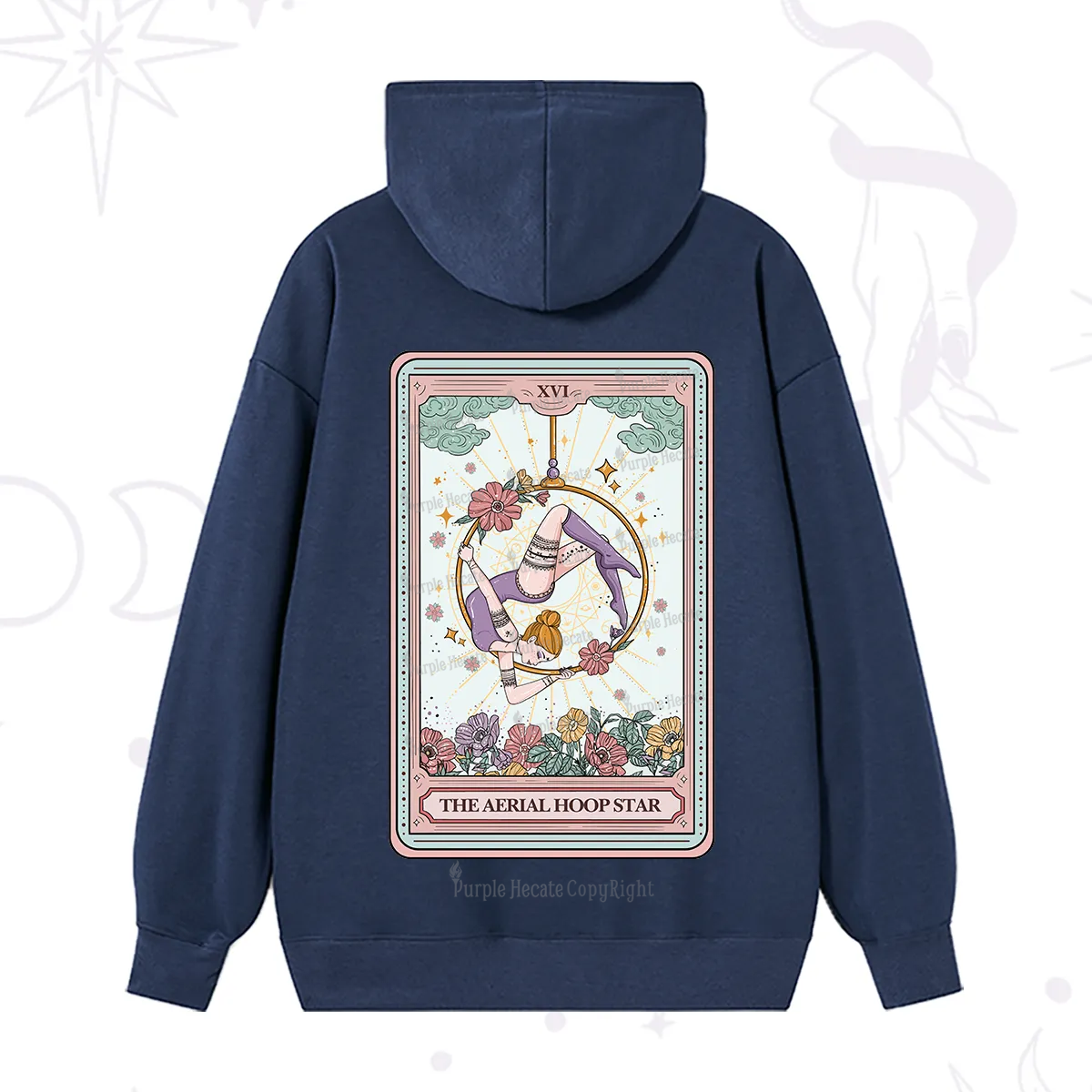 Purplehecate The Aerial Hoop Star Tarot Card Hoodie