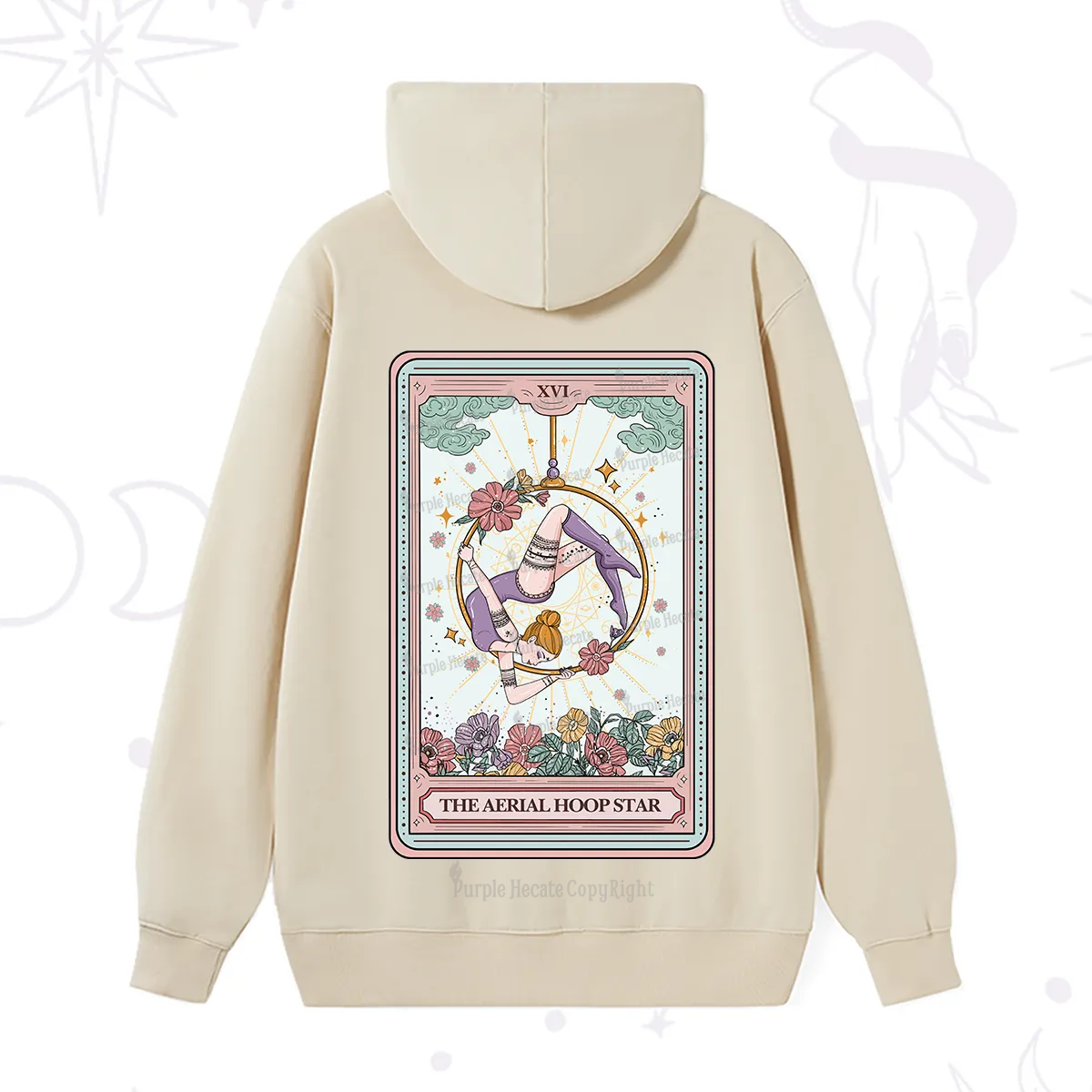 Purplehecate The Aerial Hoop Star Tarot Card Hoodie